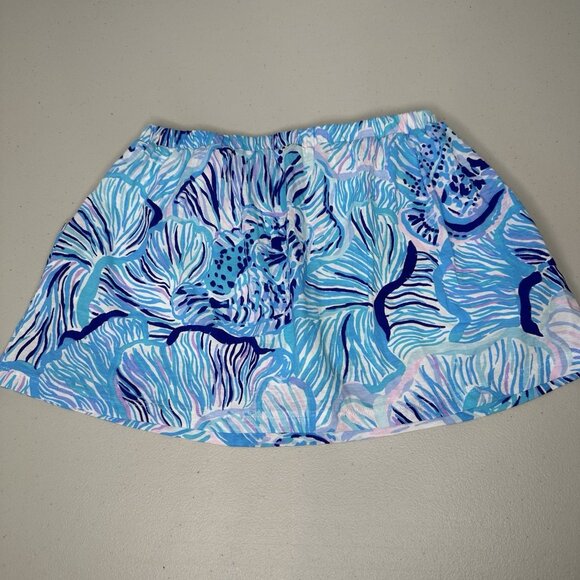 Lilly Pulitzer Skort Girls Size L 8-10 Blue White Fishful Thinking - Picture 5 of 8